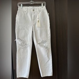 Good American distressed white jeans size 00/24 NWT